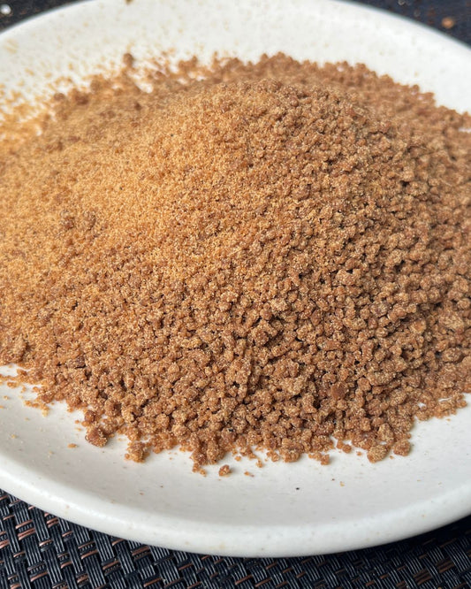 OrganicBandhu khandsari sugar on a white plate